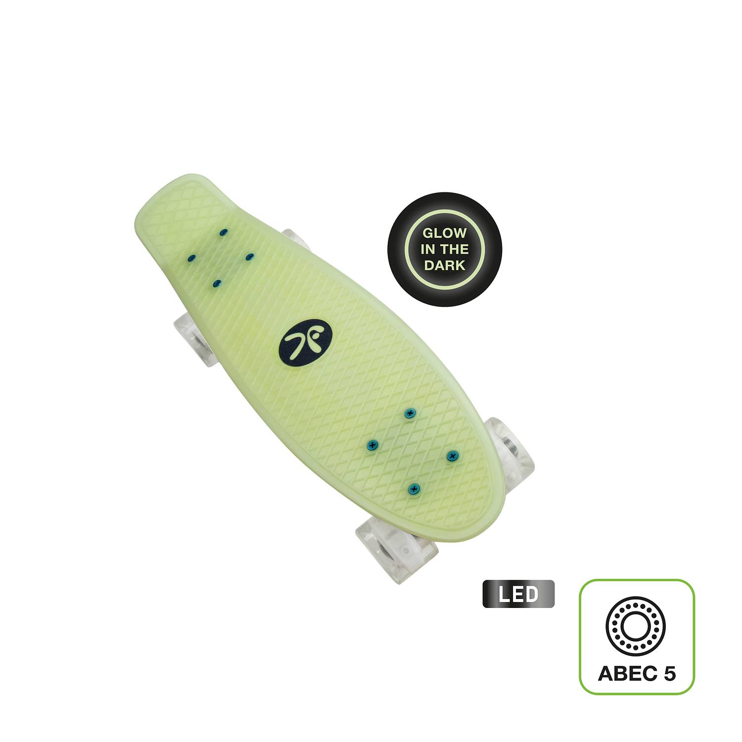 muuwmi Lights Skateboard Fun GLOW, mit Leuchtrollen und Glow-Effekt