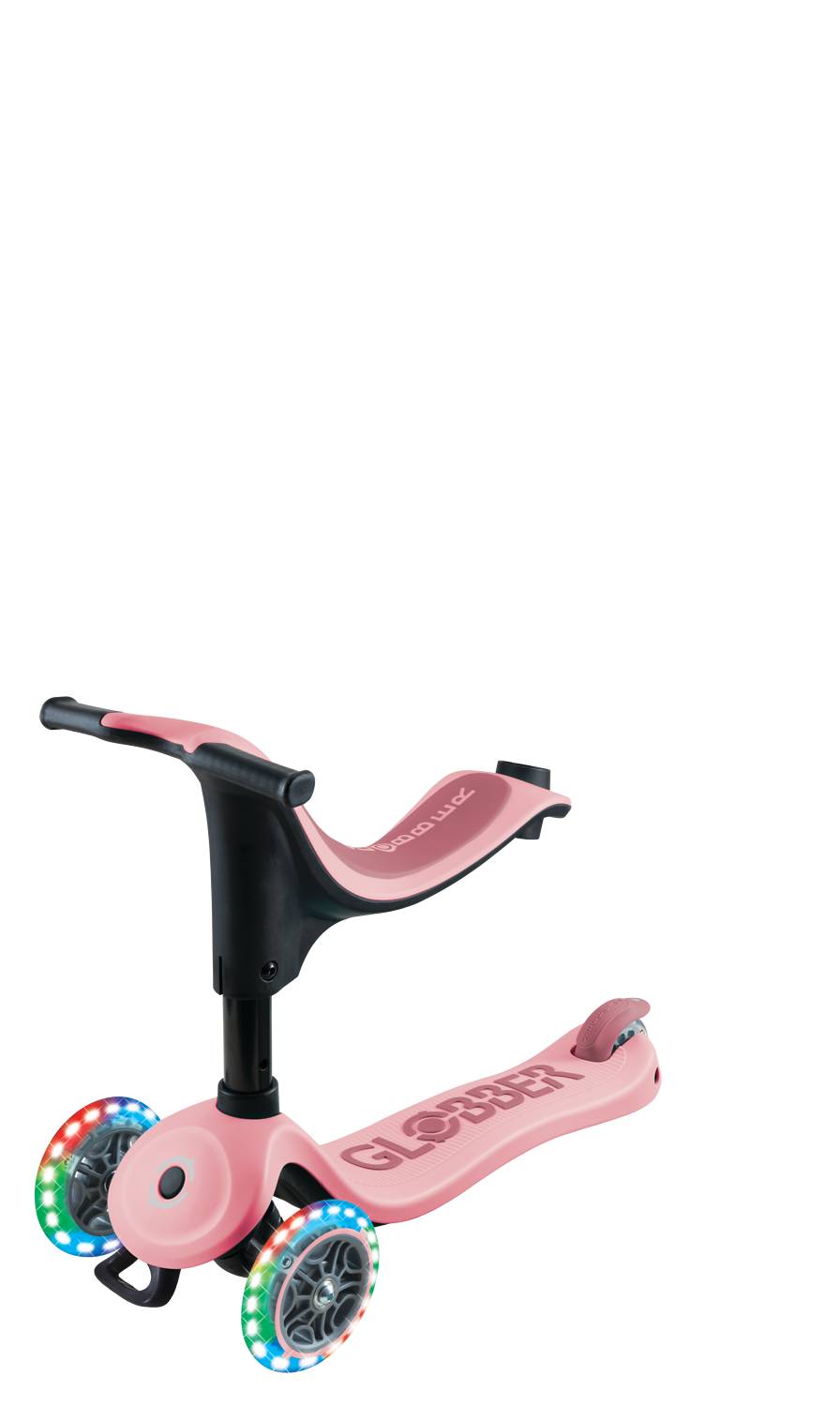 GLOBBER GO-UP SPORTY LIGHTS pastellrosa, mit Leuchtrollen
