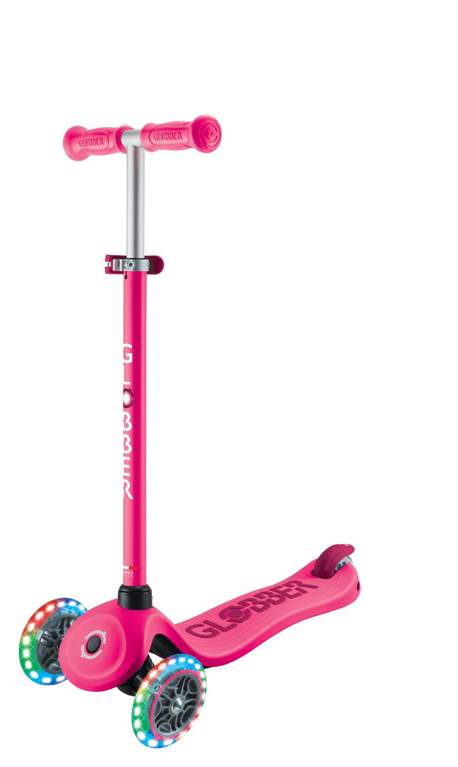 GLOBBER GO-UP SPORTY LIGHTS 360 fuchsia pink, mit Leuchtrollen