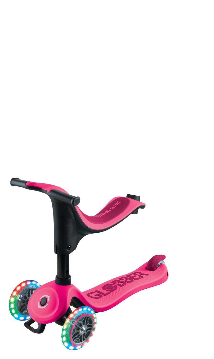 GLOBBER GO-UP SPORTY LIGHTS 360 fuchsia pink, mit Leuchtrollen