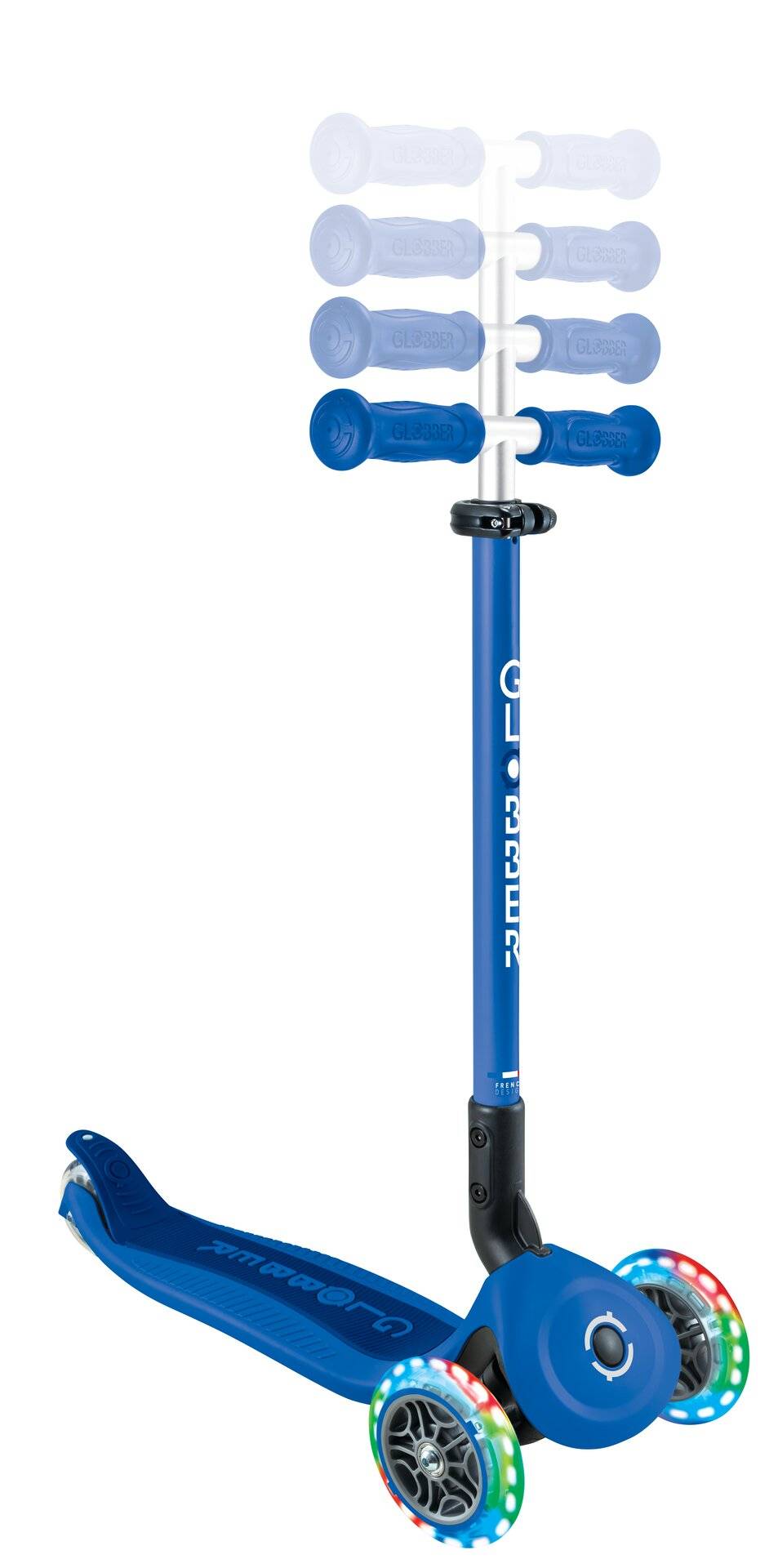 GLOBBER GO-UP ACTIVE LIGHTS blau-dunkelblau, mit Leuchtrollen