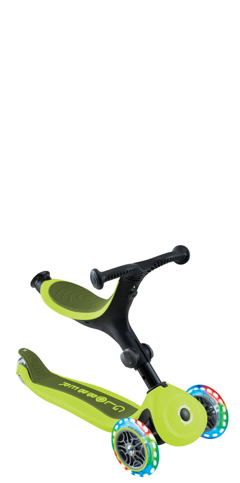GLOBBER GO-UP ACTIVE LIGHTS lime grün-grün, mit Leuchtrollen