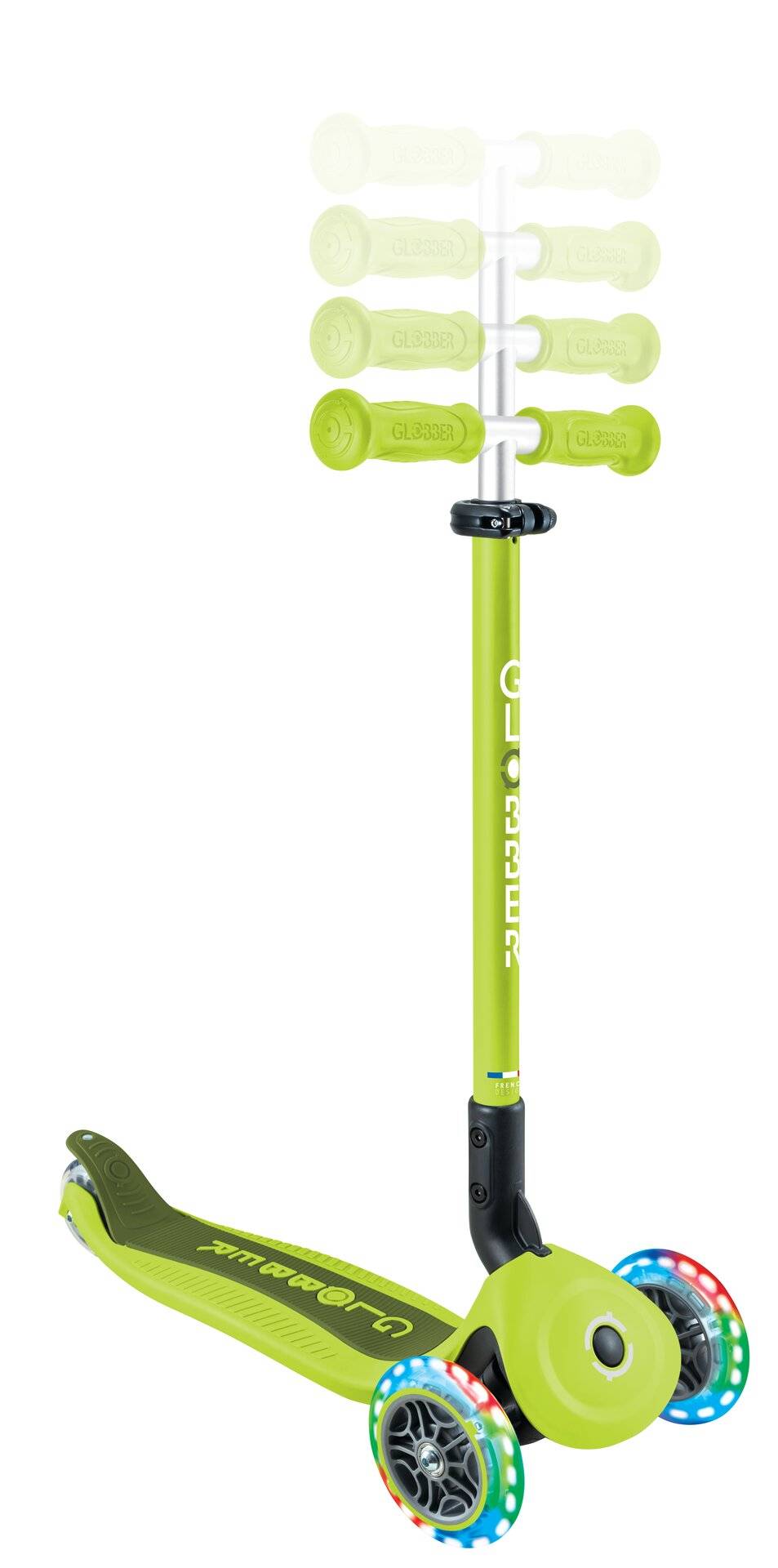 GLOBBER GO-UP ACTIVE LIGHTS lime grün-grün, mit Leuchtrollen