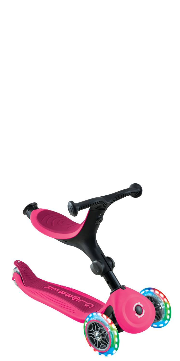 GLOBBER GO-UP ACTIVE LIGHTS fuchsia pink, mit Leuchtrollen