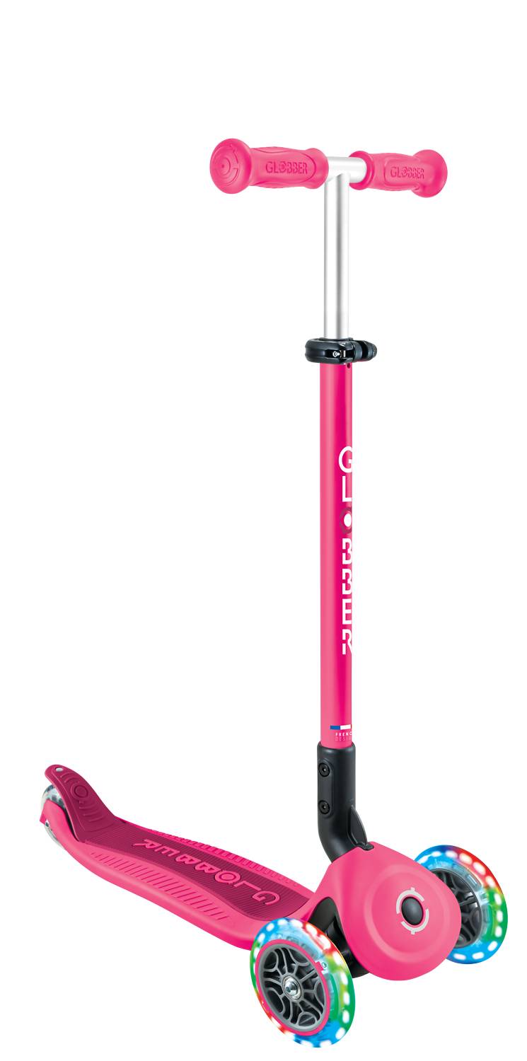 GLOBBER GO-UP ACTIVE LIGHTS fuchsia pink, mit Leuchtrollen