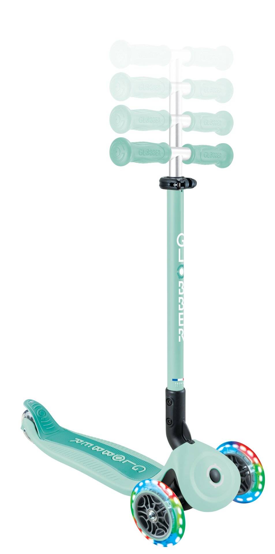 GLOBBER GO-UP ACTIVE LIGHTS mint-dunkelmint, mit Leuchtrollen