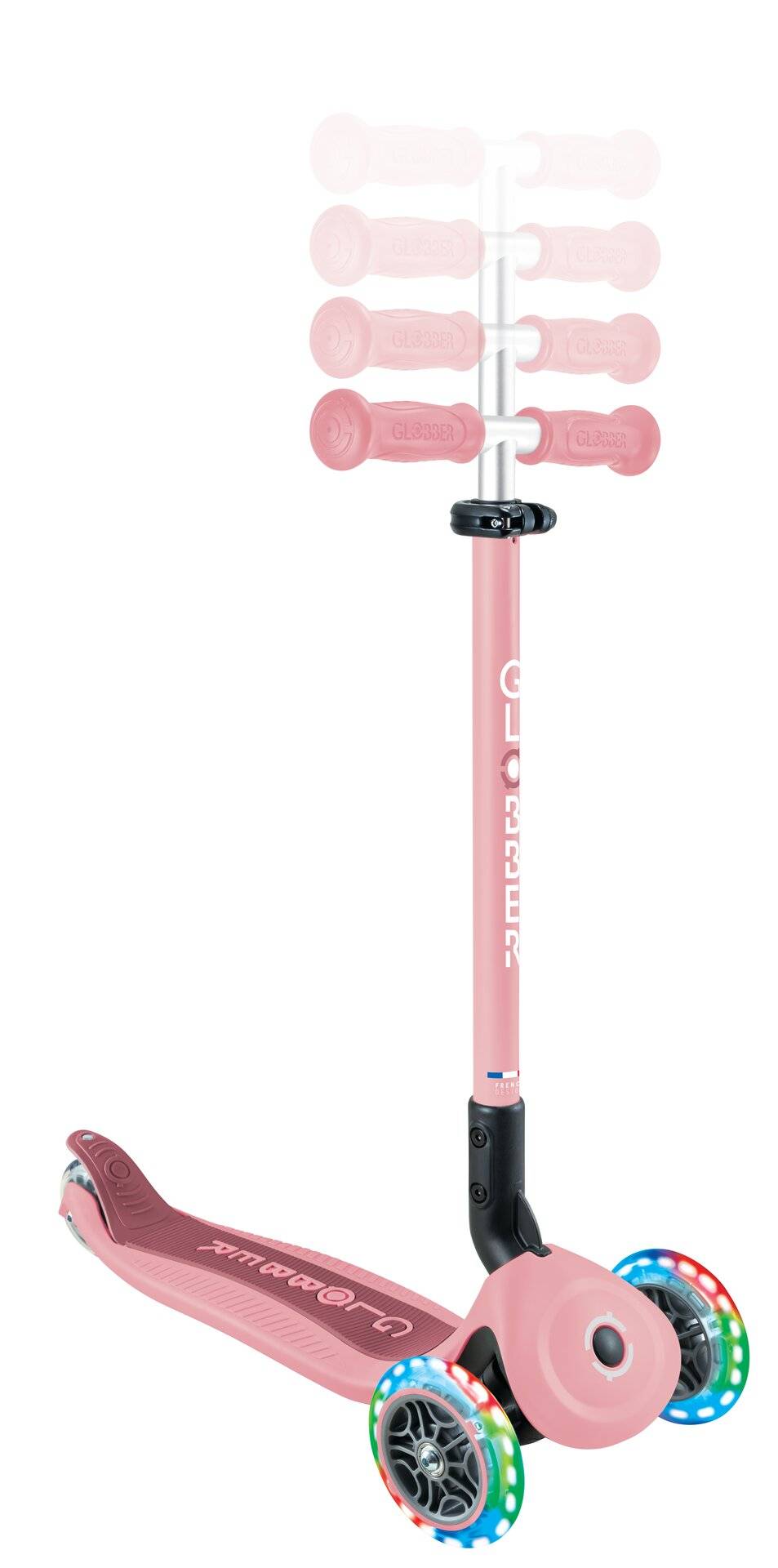 GLOBBER GO-UP ACTIVE LIGHTS pastellrosa-rosa, mit Leuchtrollen