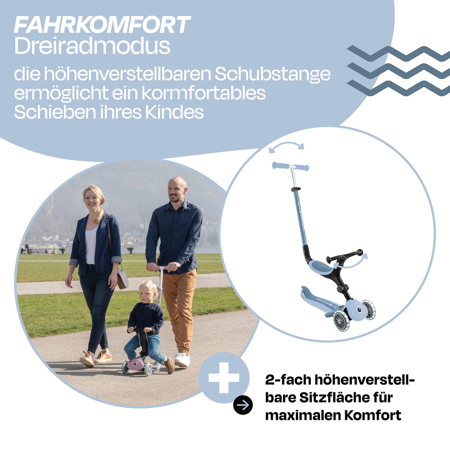 GLOBBER GO-UP ACTIVE LIGHTS ECO blaubeere, mit Leuchtrollen