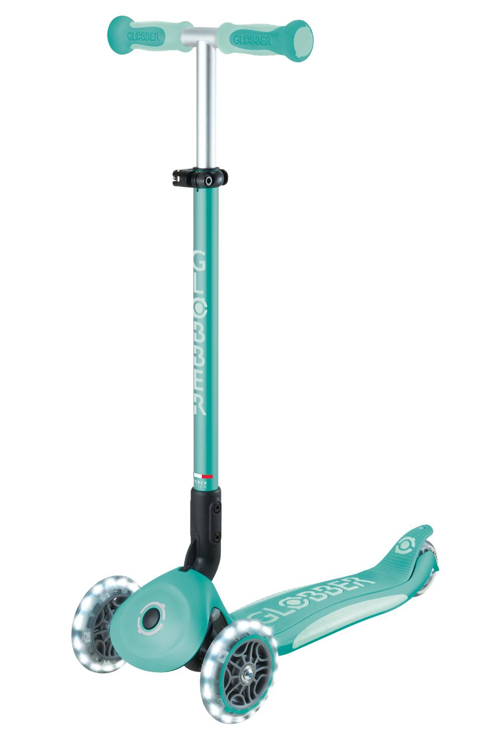 GLOBBER GO-UP DELUXE LIGHTS dunkelmint, mit Leuchtrollen