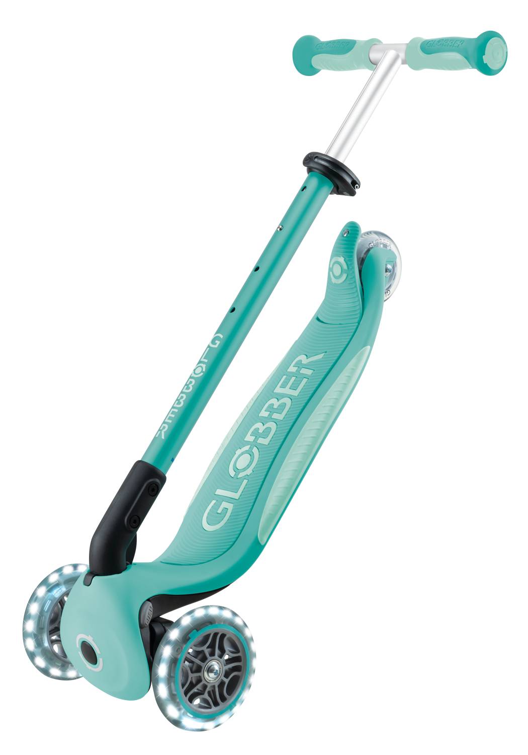 GLOBBER GO-UP DELUXE LIGHTS dunkelmint, mit Leuchtrollen