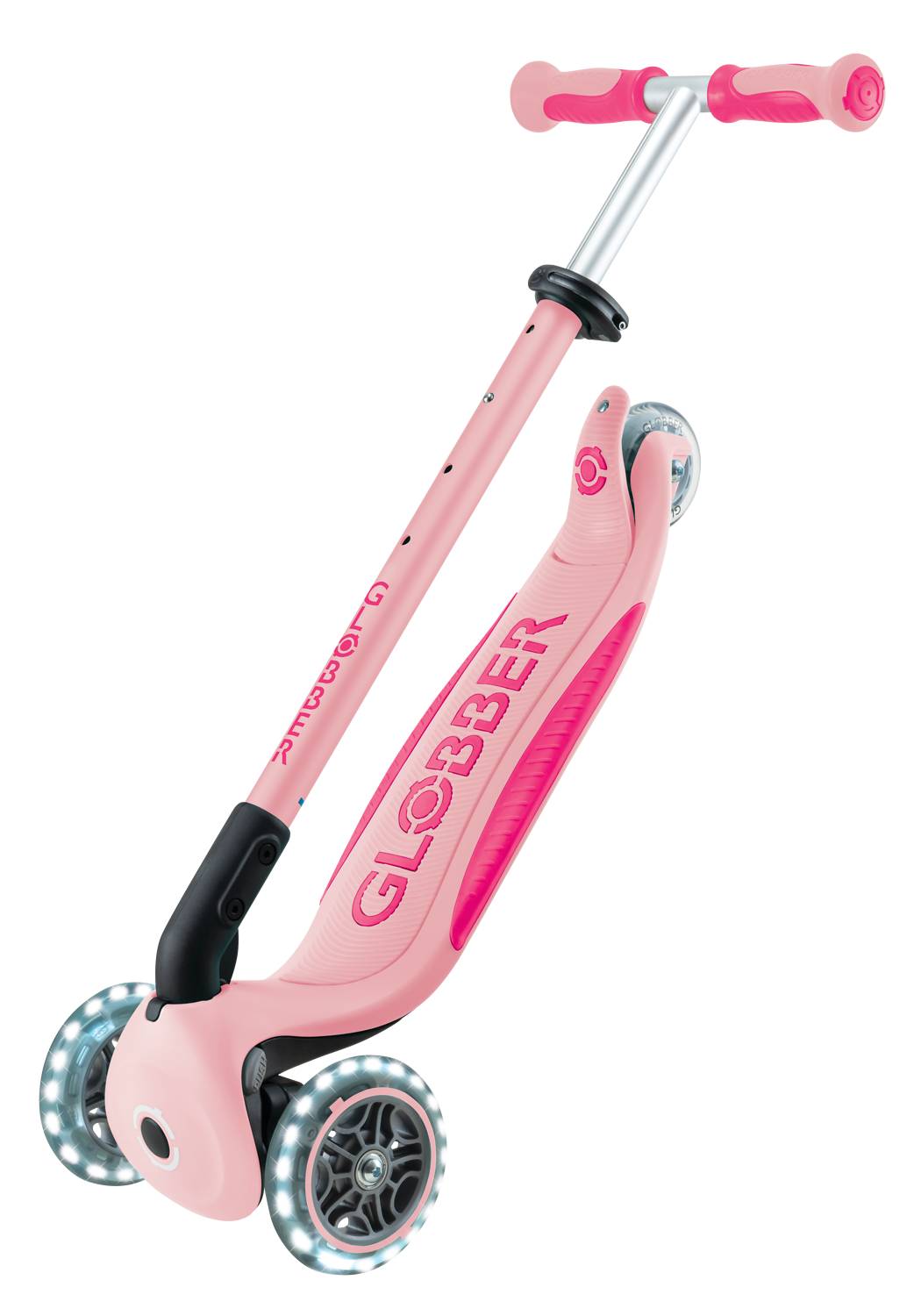 GLOBBER GO-UP DELUXE LIGHTS pastellrosa, mit Leuchtrollen