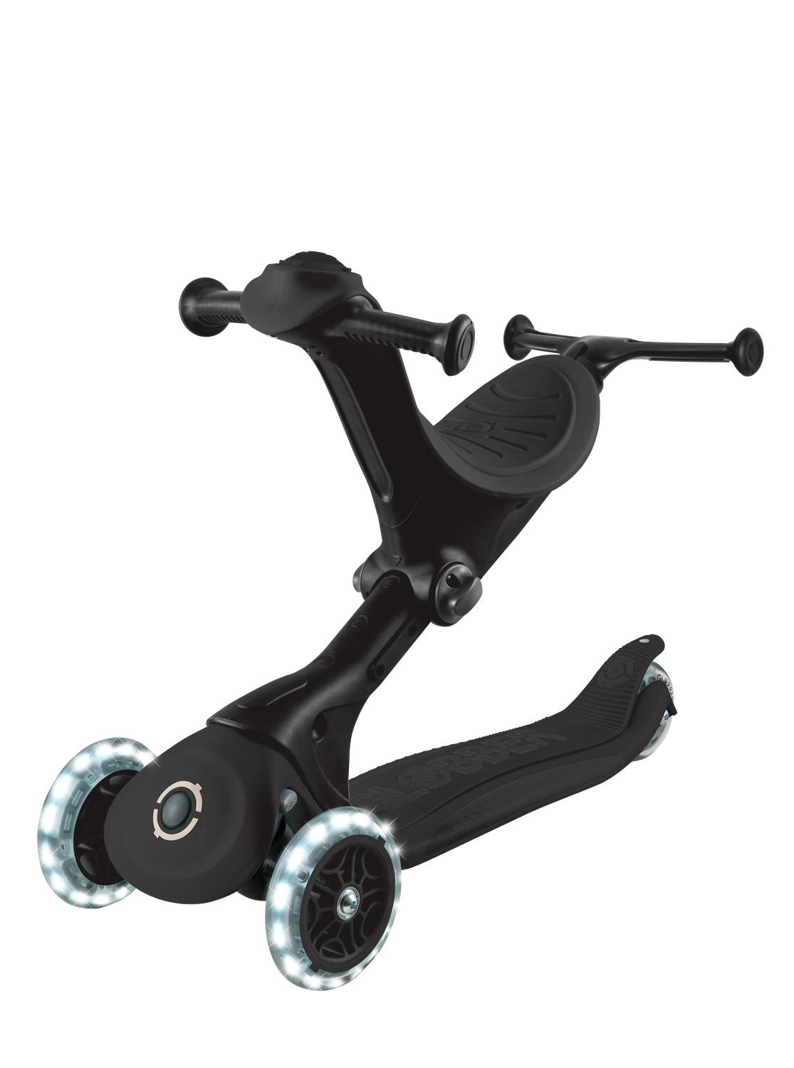 GLOBBER GO-UP DELUXE LIGHTS schwarz, mit Leuchtrollen