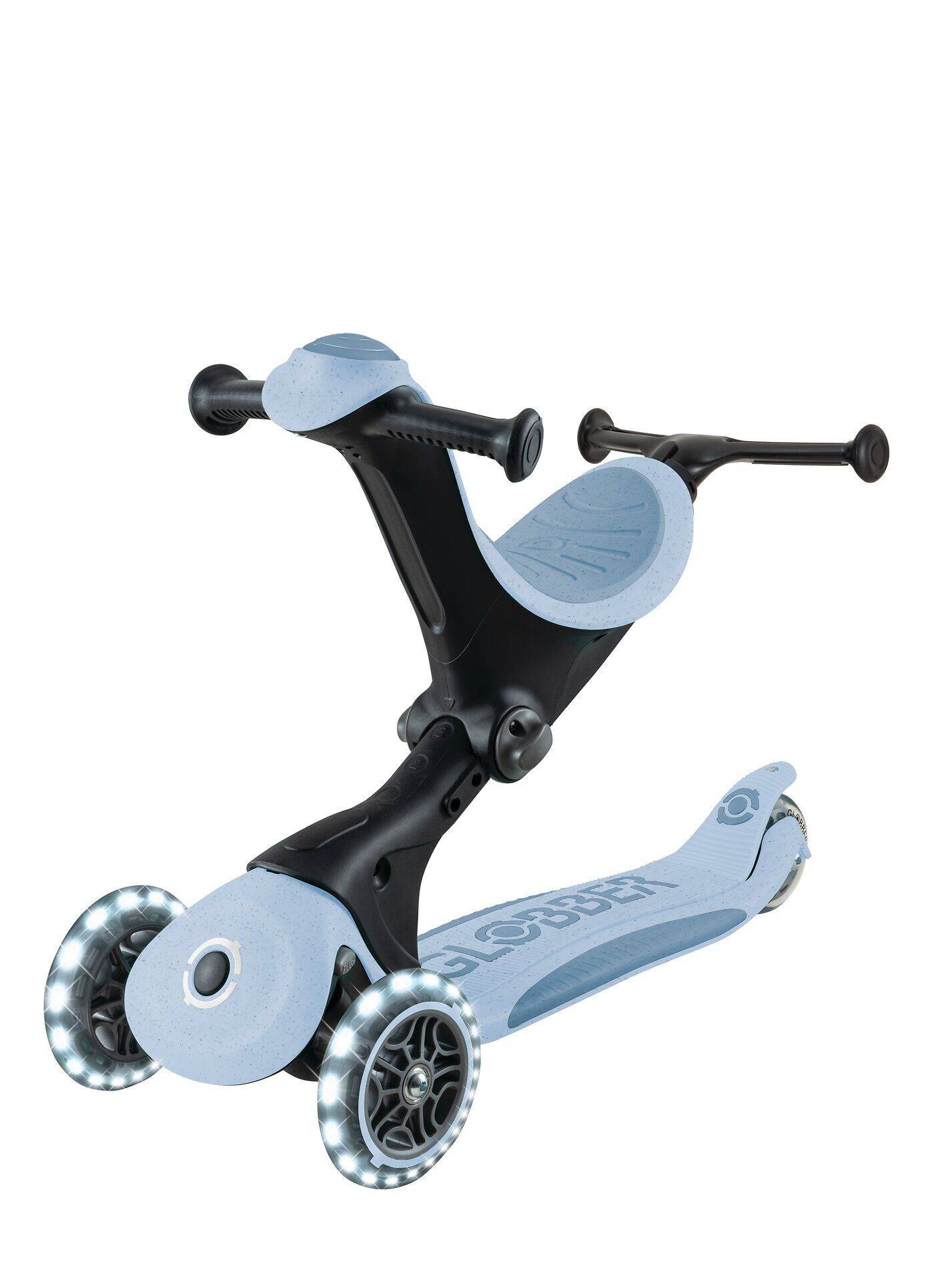 GLOBBER GO-UP DELUXE LIGHTS ECO 360 blaubeere, mit Leuchtrollen