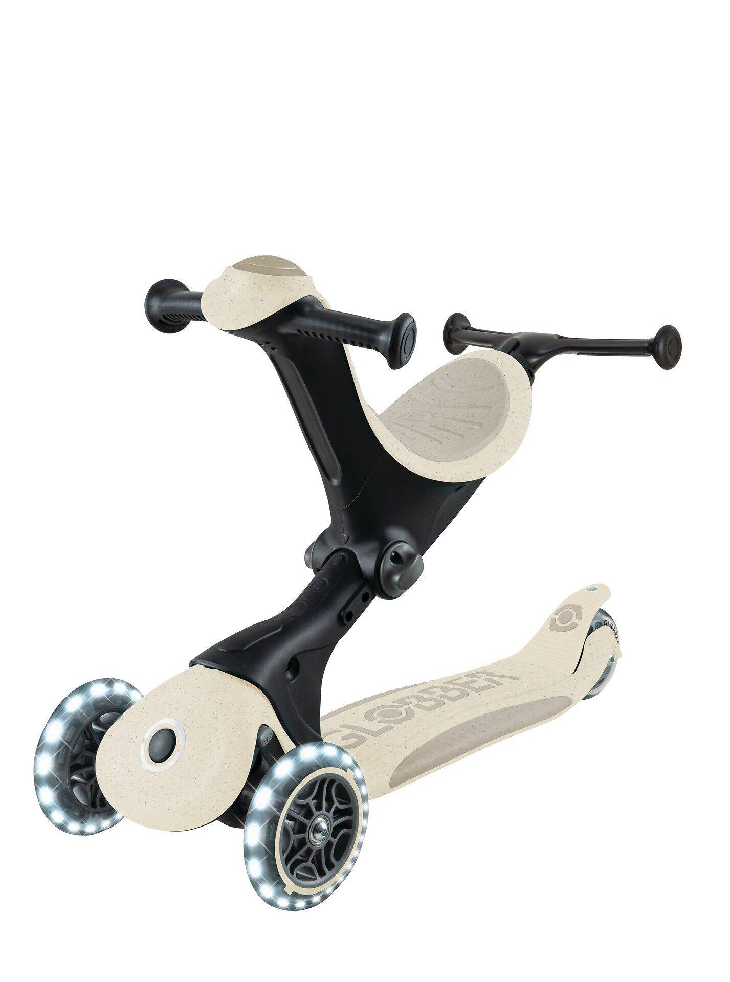 GLOBBER GO-UP DELUXE LIGHTS ECO 360 kokos weiß, mit Leuchtrollen