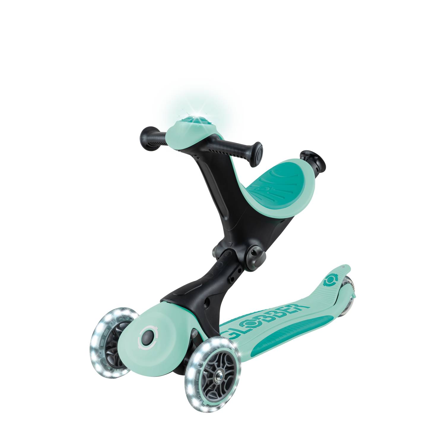 GLOBBER GO-UP DELUXE LIGHTS 360 mint, mit Leuchtrollen