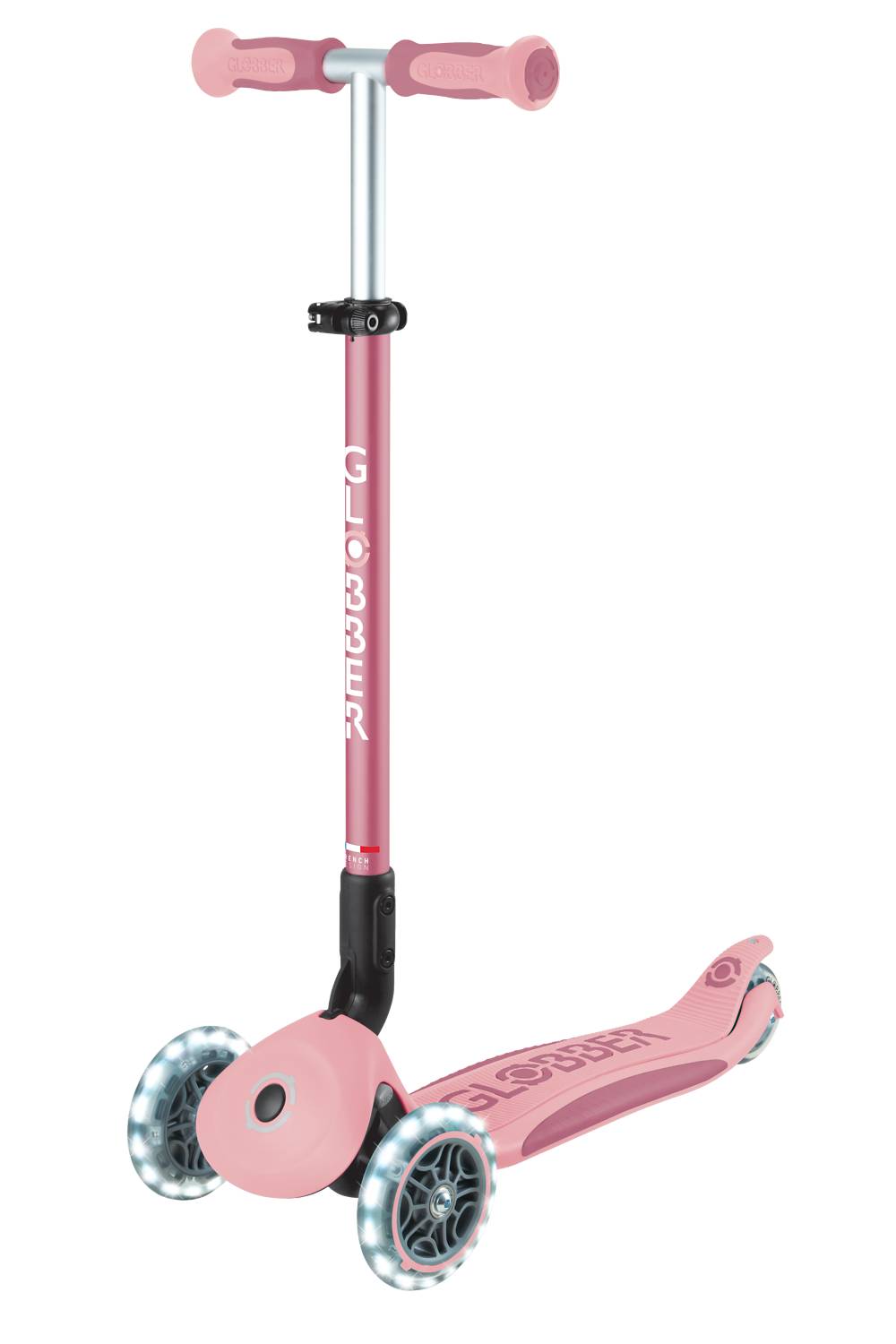GLOBBER GO-UP DELUXE LIGHTS 360 pastellrosa, mit Leuchtrollen