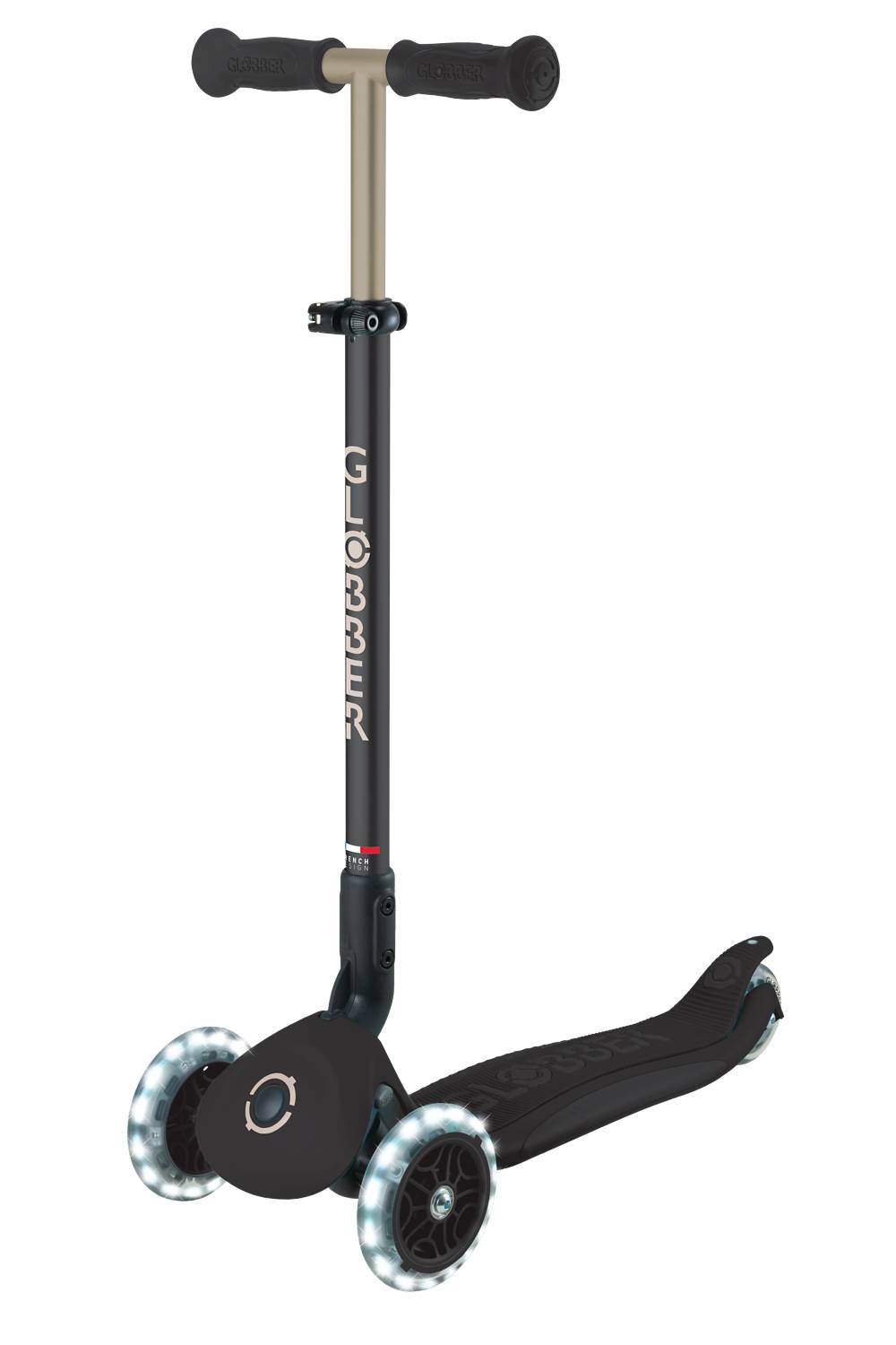 GLOBBER GO-UP DELUXE LIGHTS 360 schwarz, mit Leuchtrollen