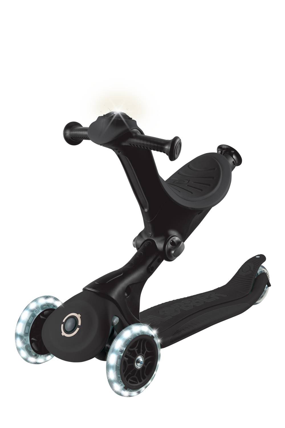 GLOBBER GO-UP DELUXE LIGHTS 360 schwarz, mit Leuchtrollen