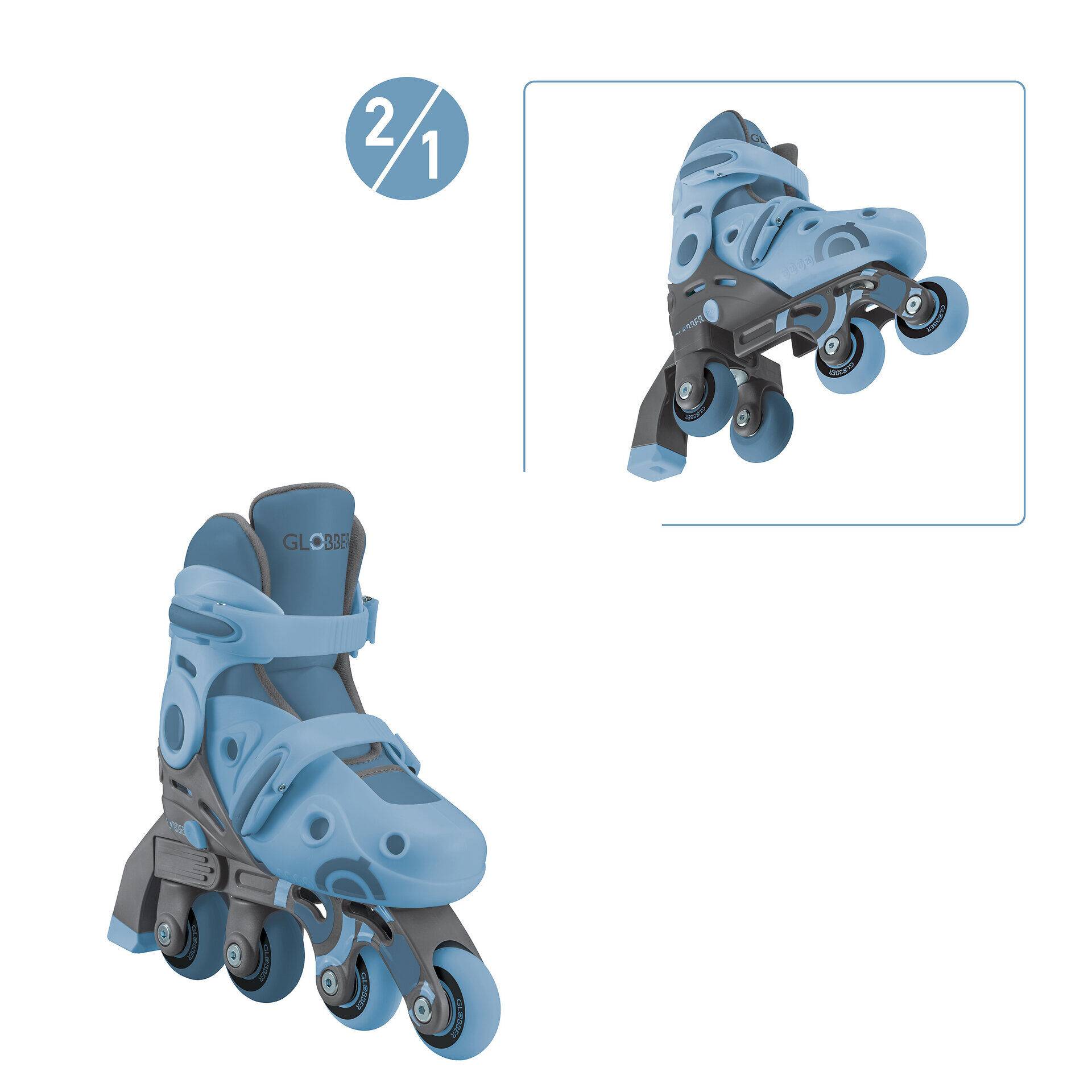 GLOBBER LEARNING SKATES 2in1 blau, Gr. 26-29