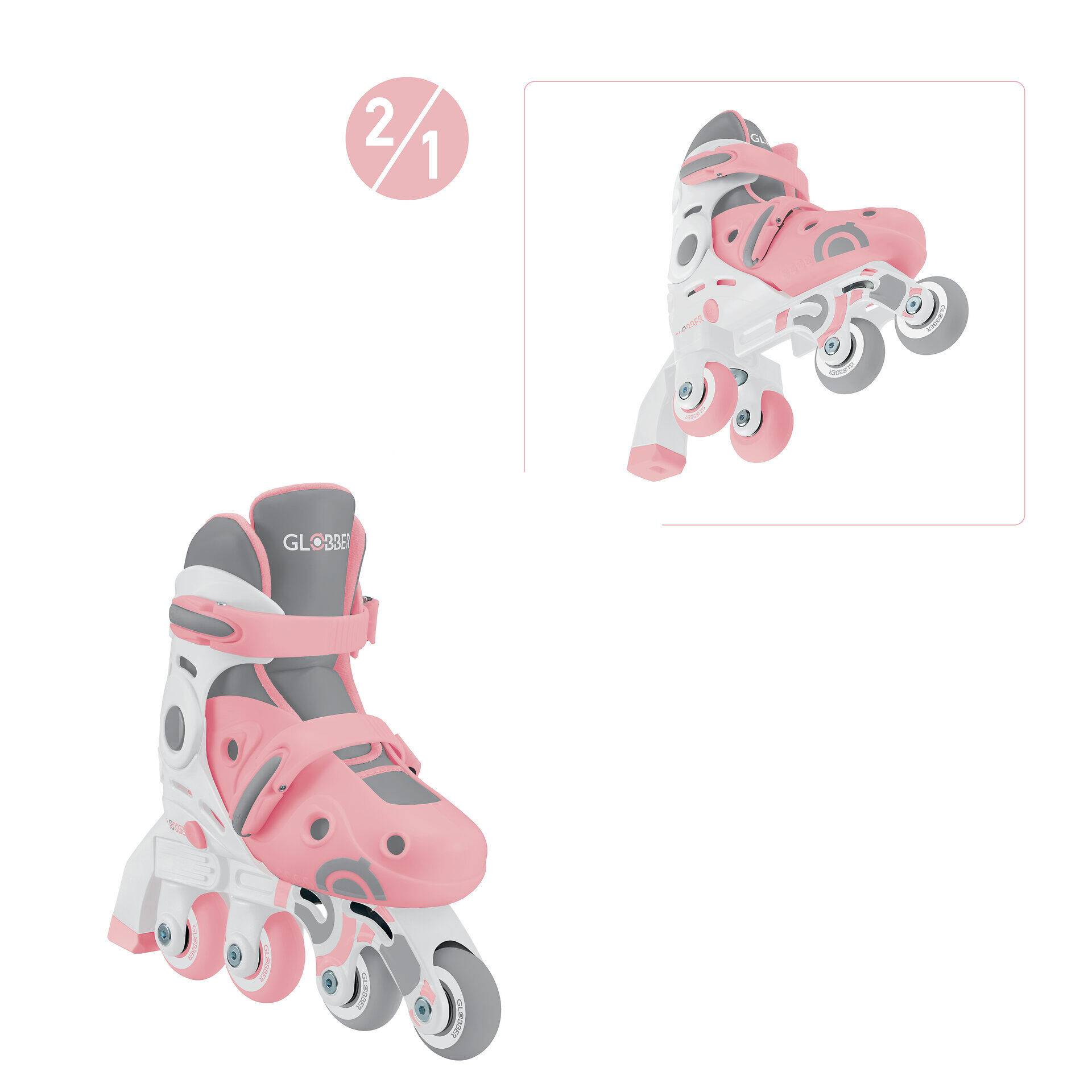 GLOBBER LEARNING SKATES 2in1 pastellrosa, Gr. 26-29