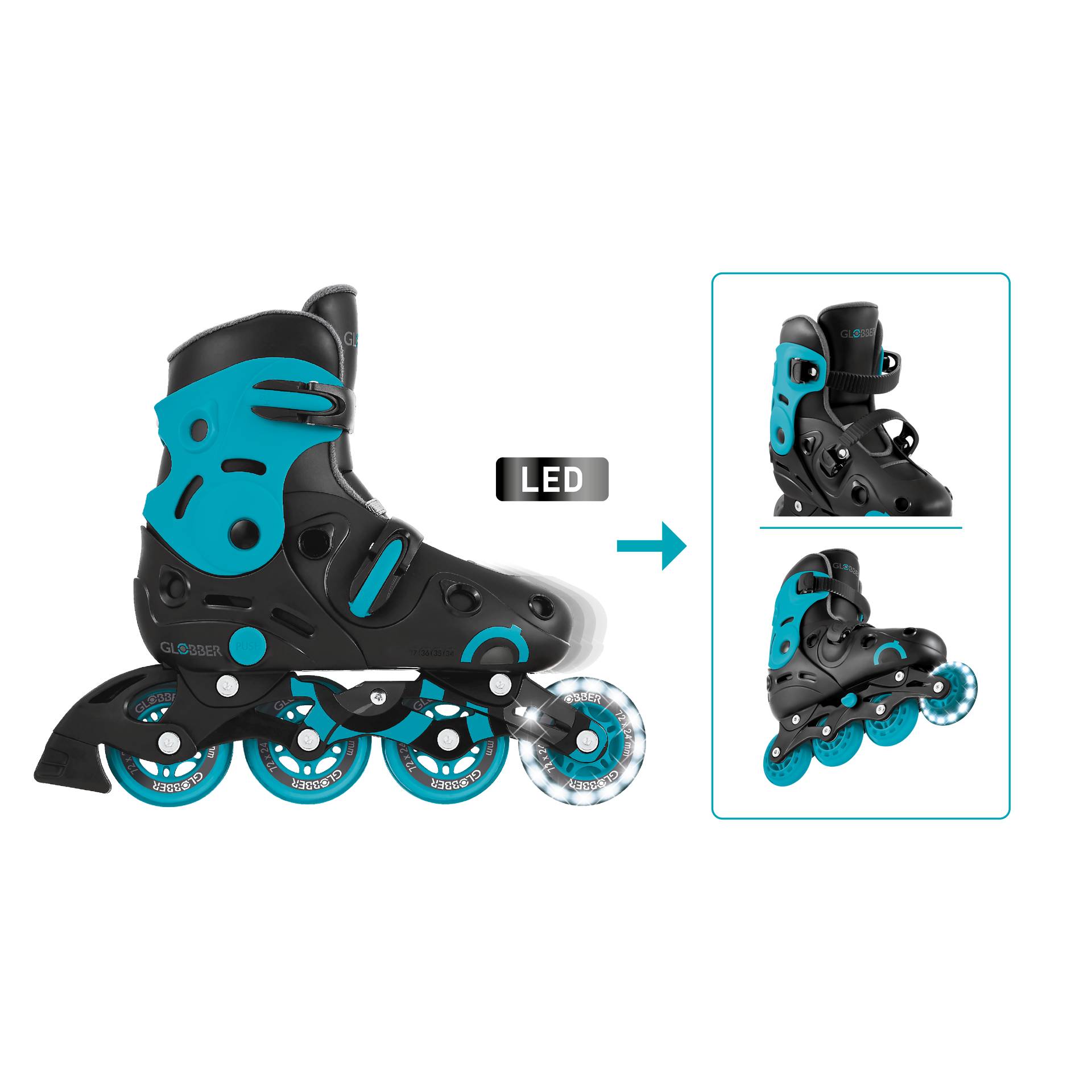 GLOBBER GO SKATES blau, Gr. 34-37