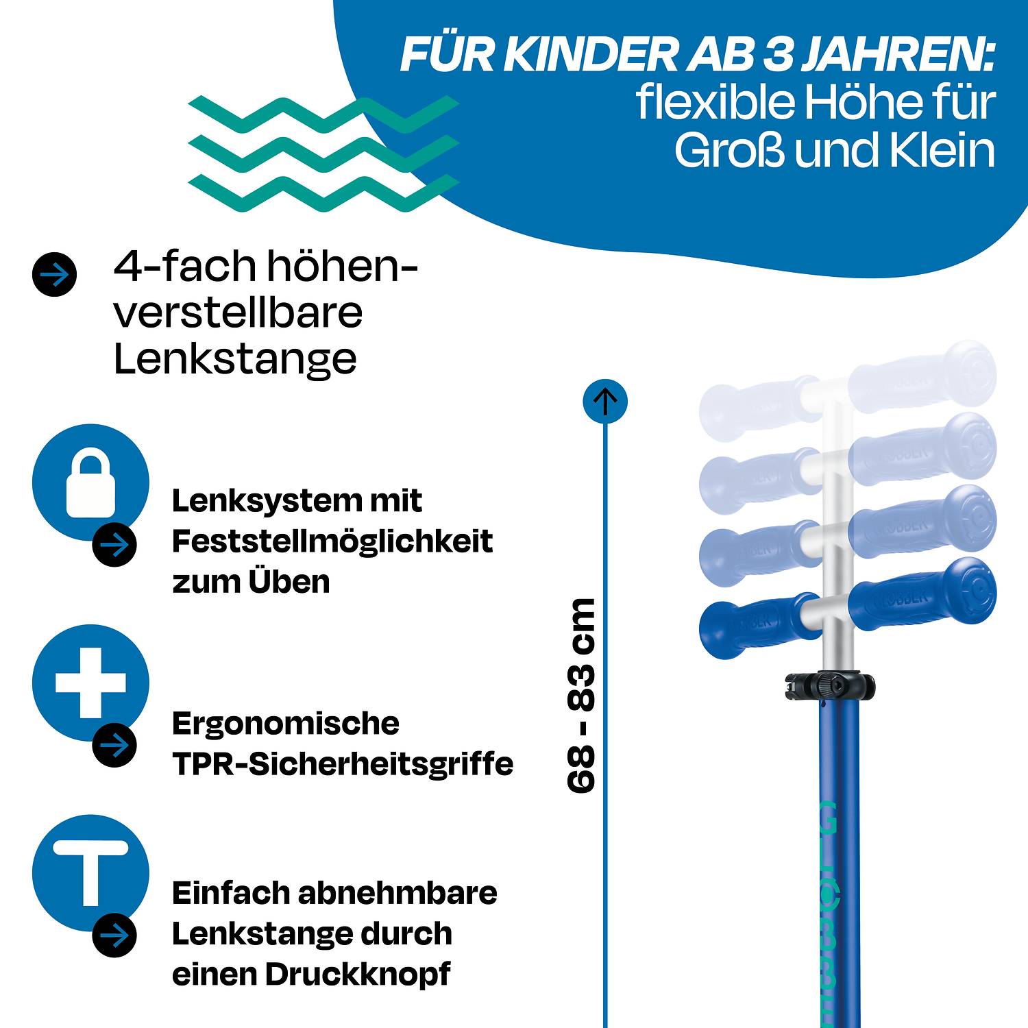 GLOBBER ELITE LIGHTS dunkelblau, mit Leuchtrollen