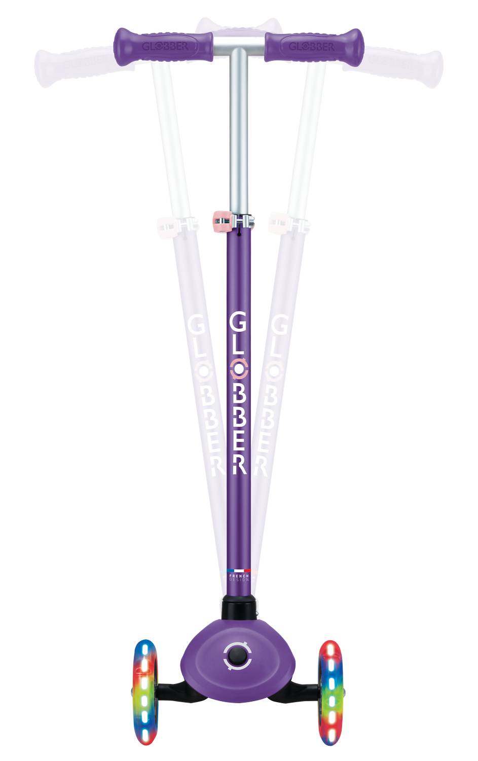 GLOBBER PRIMO PLUS LIGHTS lila, mit Leuchtrollen