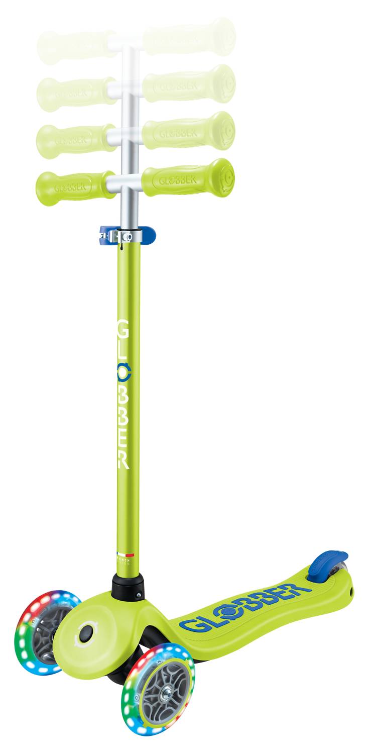 GLOBBER PRIMO PLUS LIGHTS lime grün, mit Leuchtrollen