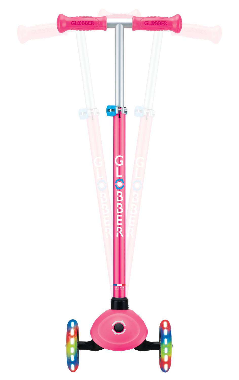 GLOBBER PRIMO PLUS LIGHTS fuchsia pink, mit Leuchtrollen