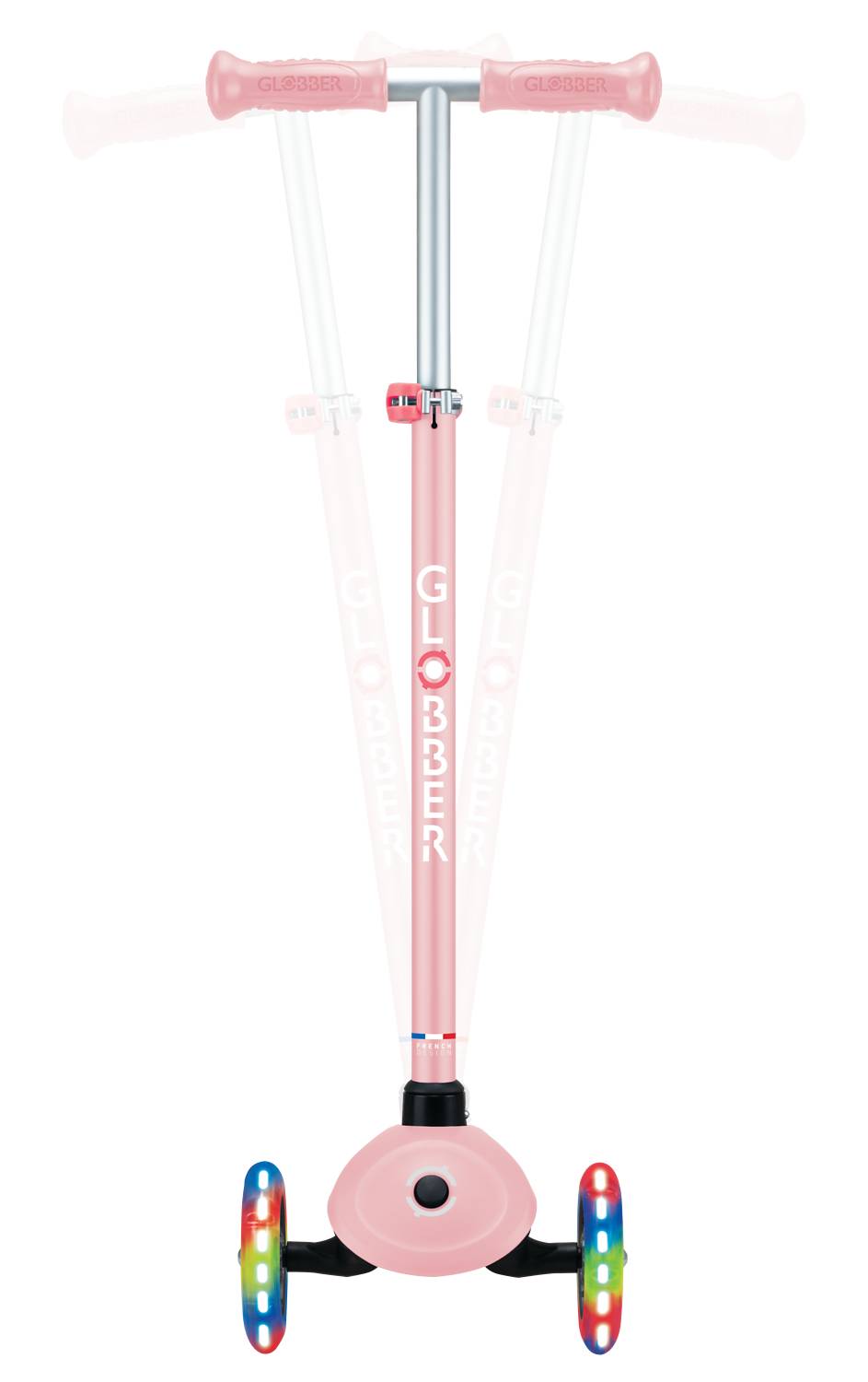 GLOBBER PRIMO PLUS LIGHTS pastellrosa, mit Leuchtrollen