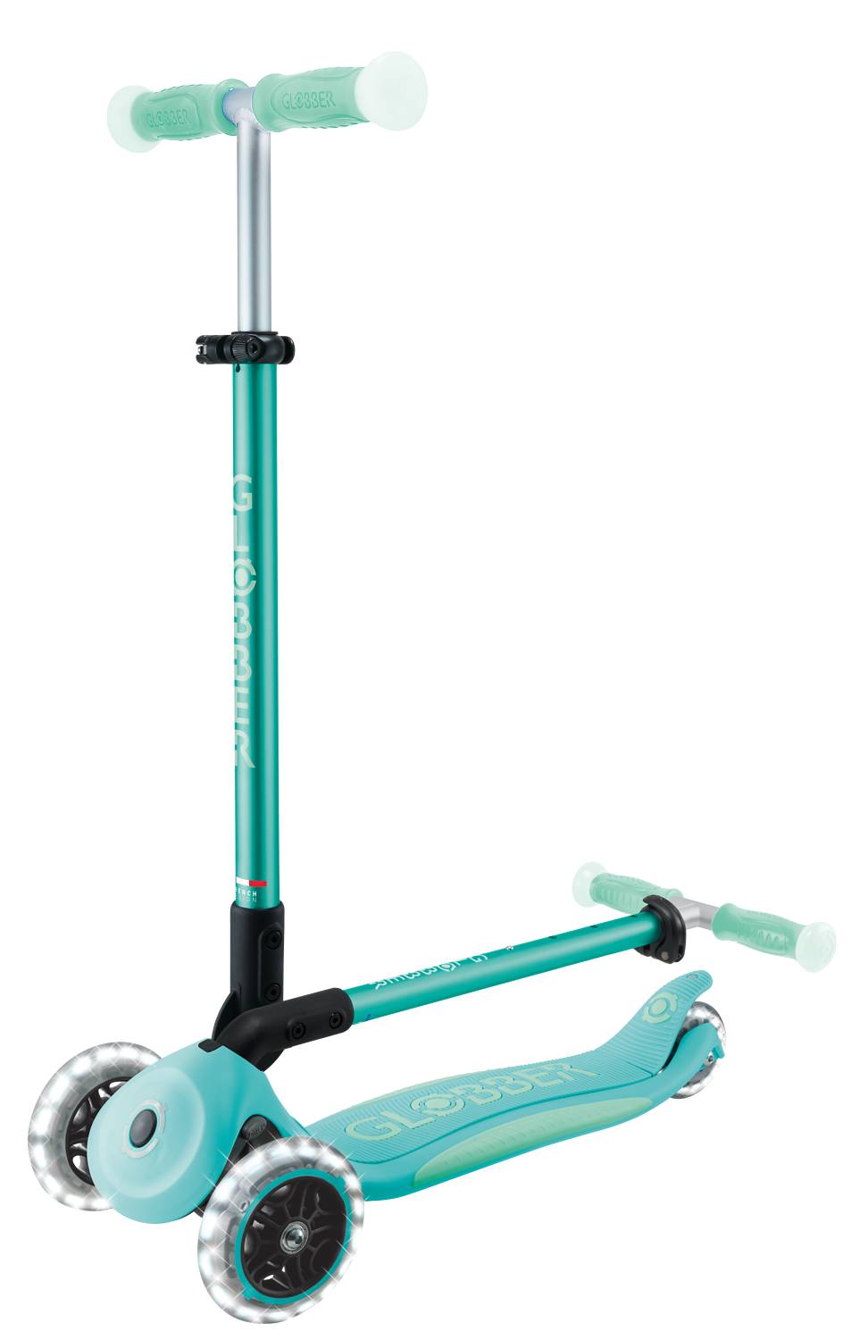 GLOBBER ELITE GLOW LIGHTS dunkelmint, mit Leuchtrollen und Glow-Effekt