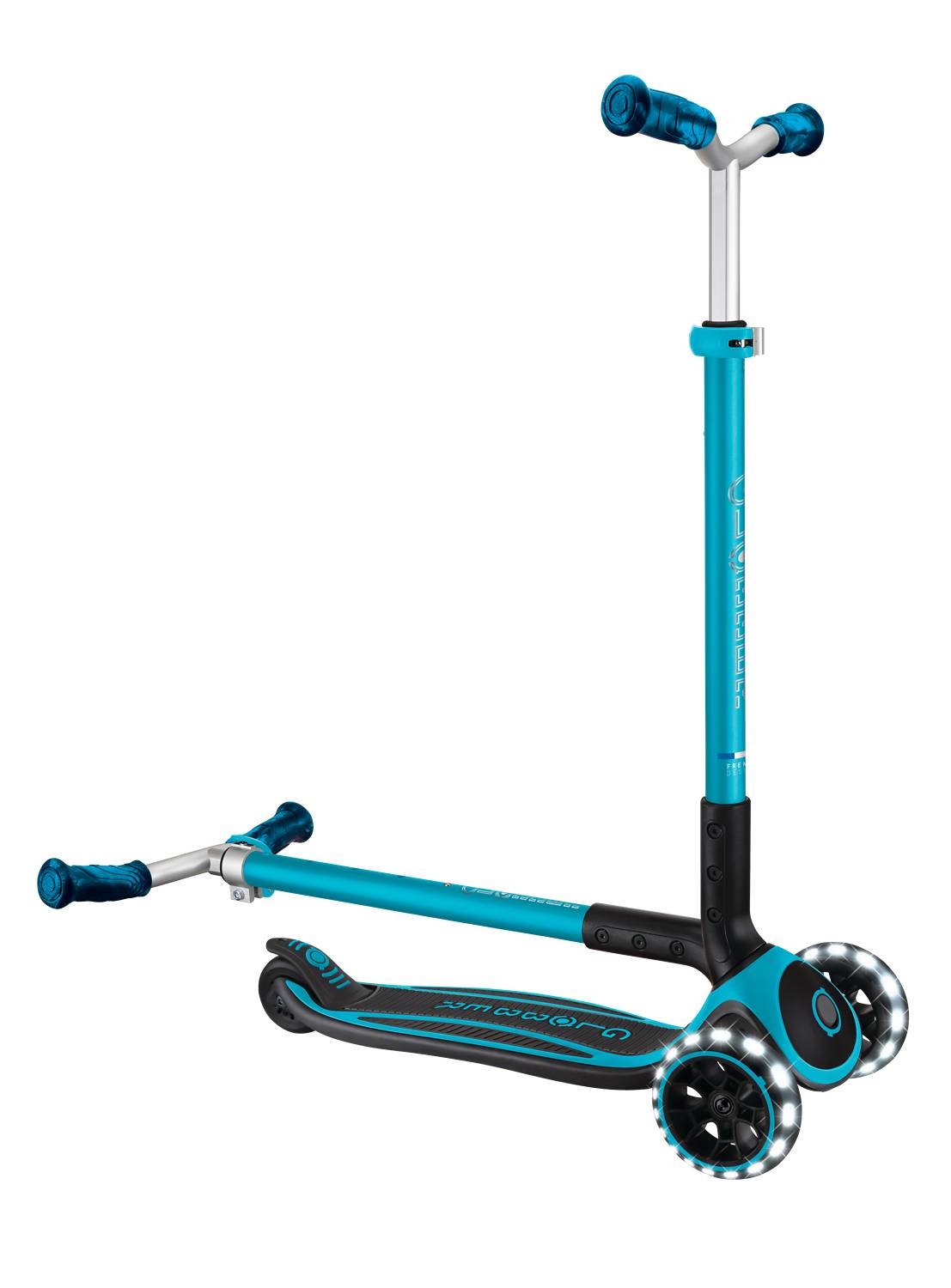 GLOBBER ACE LIGHTS blau, mit Leuchtrollen