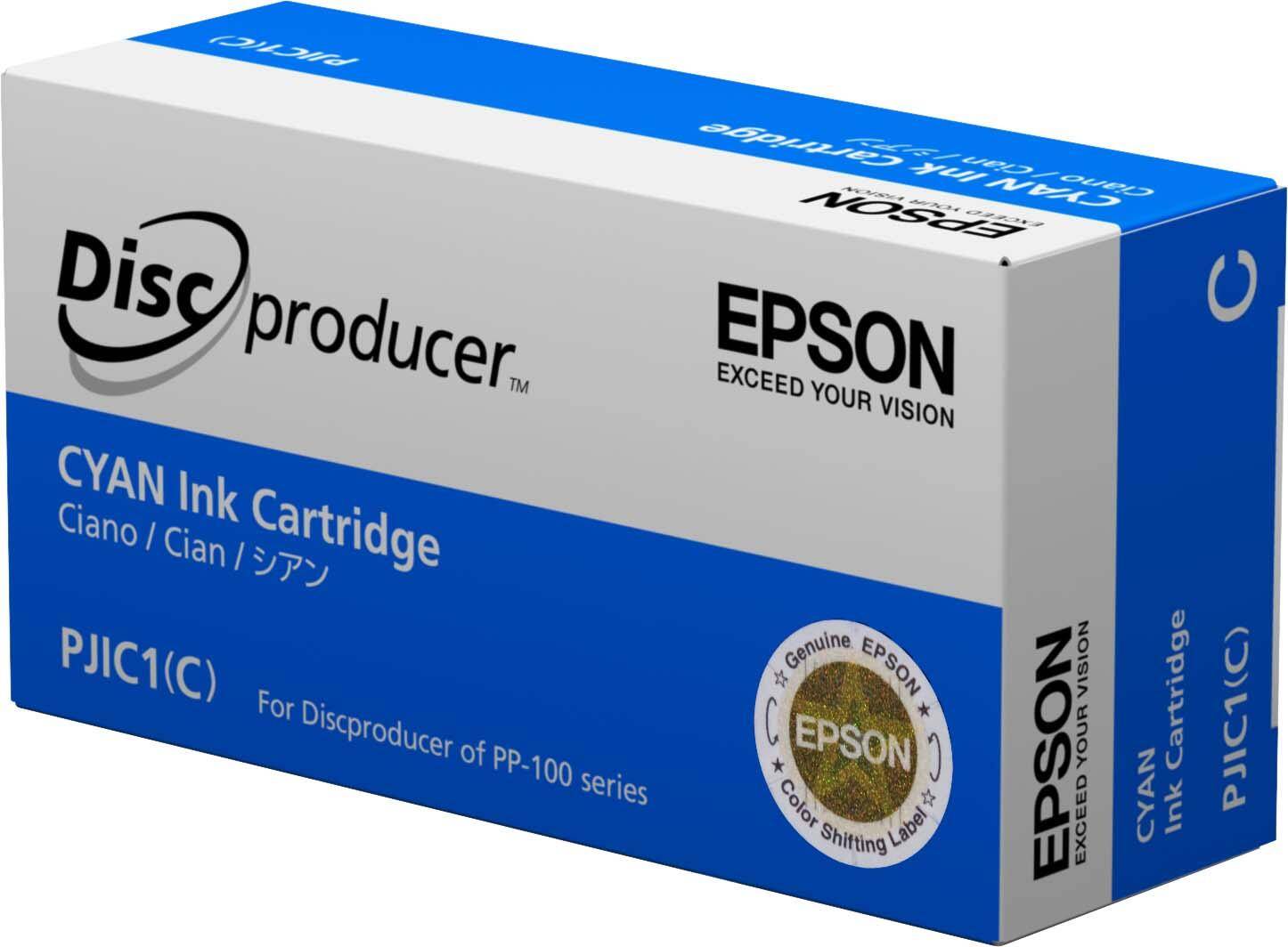 Epson Discproducer Cyan-Tintenpatrone für PP-100 Serie, gekennzeichnet mit „PJIC1(C)