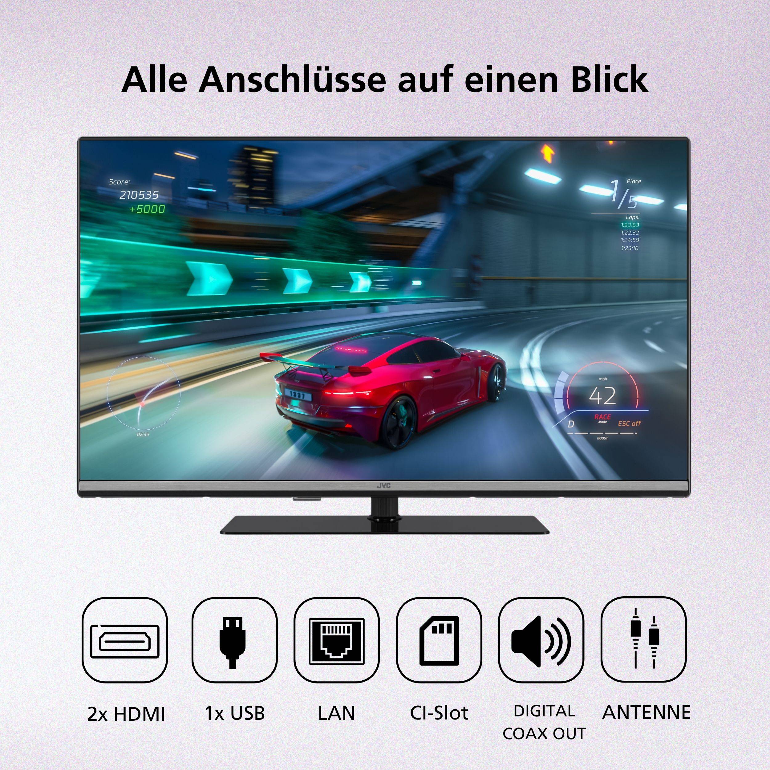 JVC LT-40VQF5655 40 Zoll QLED Smart TV HDR Fernseher mit Full HD Auflösung und Triple-Tuner (2026)