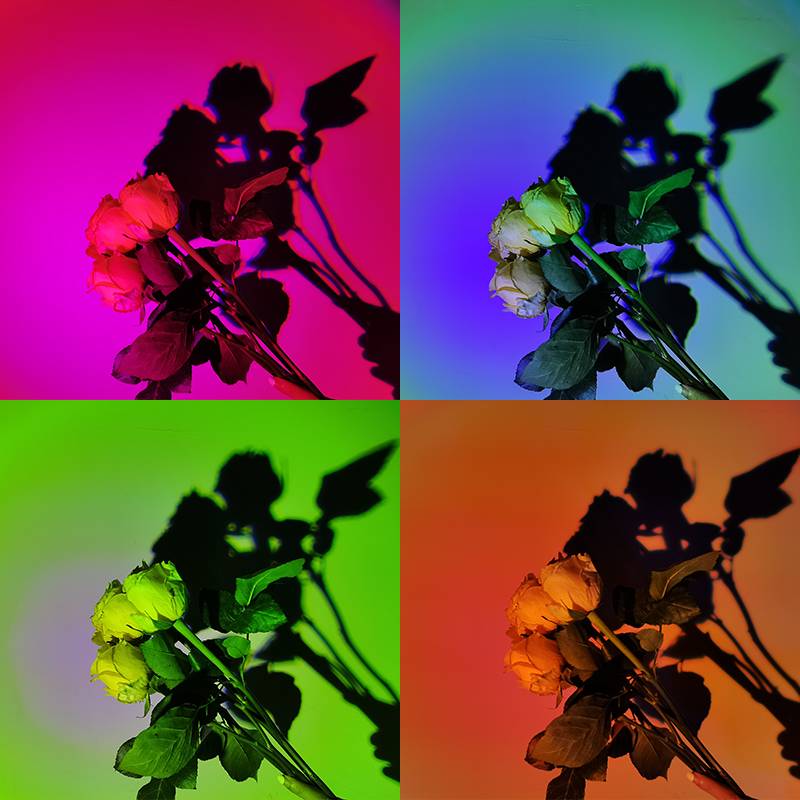 Tischleuchte „Sunset“ Projektion des Sonnenuntergangs, 16 Farben, Fernbedienung Black