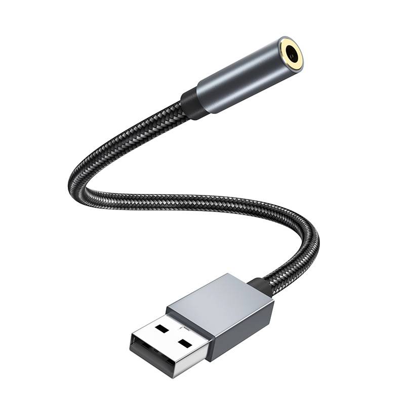 USB (Stecker) auf 3,5 mm (Buchse) Audioadapter Grey
