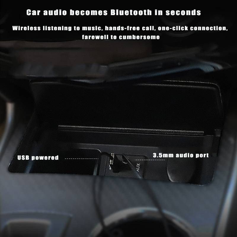 Bluetooth-Aux-Kabel / Bluetooth-Autoadapter, Auto Bluetooth 5.0 Empfänger mit 3,5 mm AUX-Klinke und USB Grey