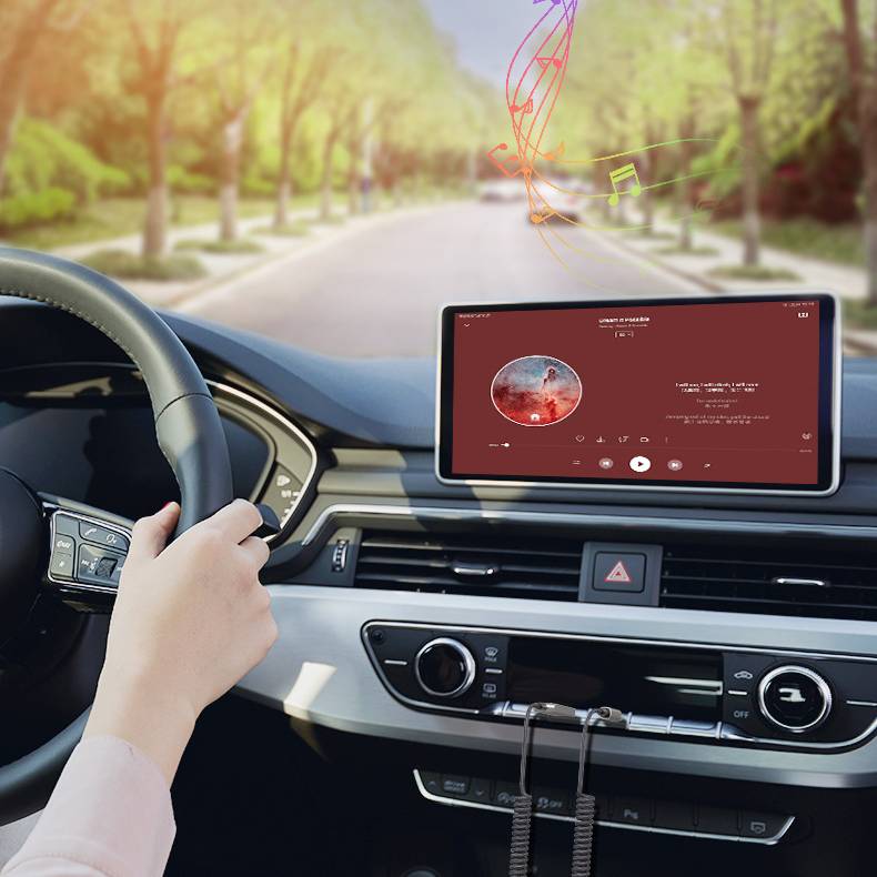 Bluetooth-Aux-Kabel / Bluetooth-Autoadapter, Auto Bluetooth 5.0 Empfänger mit 3,5 mm AUX-Klinke und USB Grey