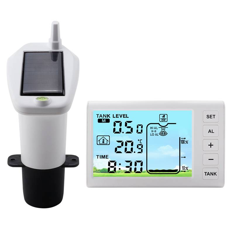 Solarbetriebener Wasserstandsmesser mit Alarm