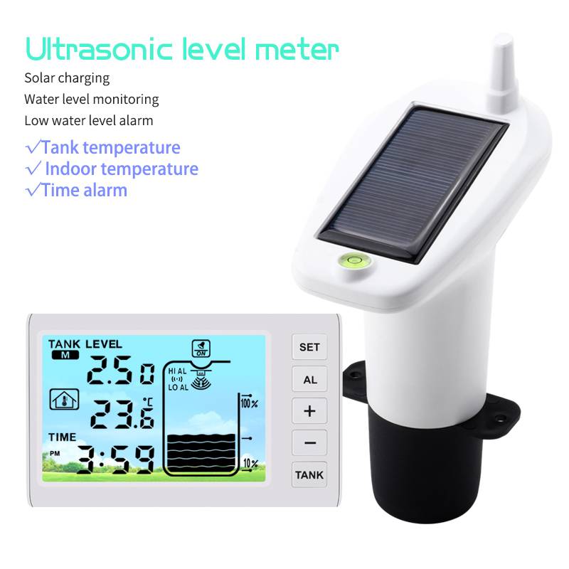 Solarbetriebener Wasserstandsmesser mit Alarm