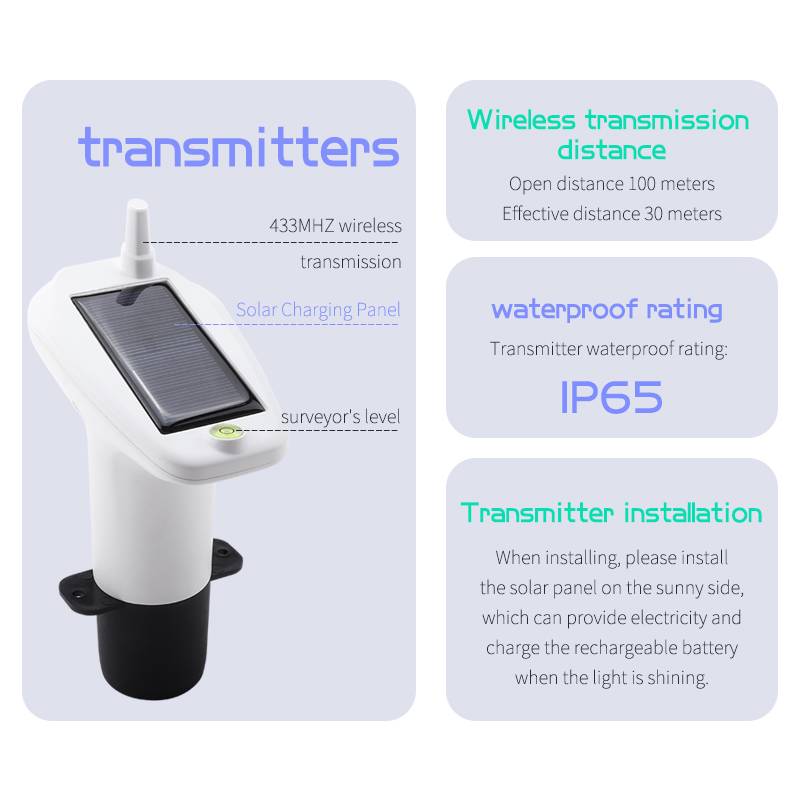 Solarbetriebener Wasserstandsmesser mit Alarm