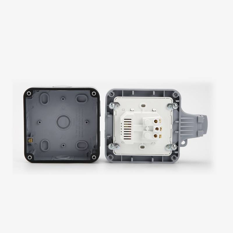 Wasserdichte Steckdose mit Abdeckung, mit 2 USB-Anschlüssen Grey