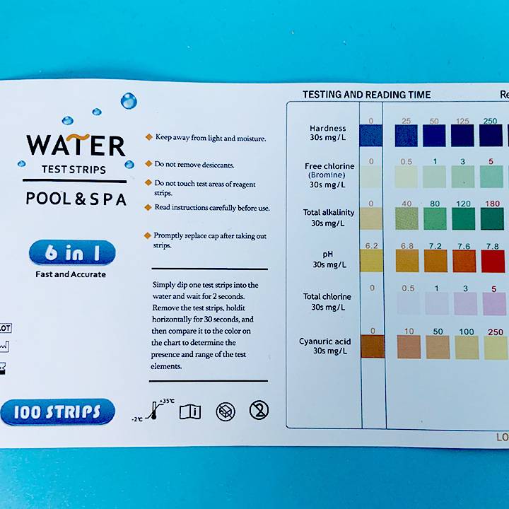 Teststreifen für die Poolwasserqualität - 100 Stück
