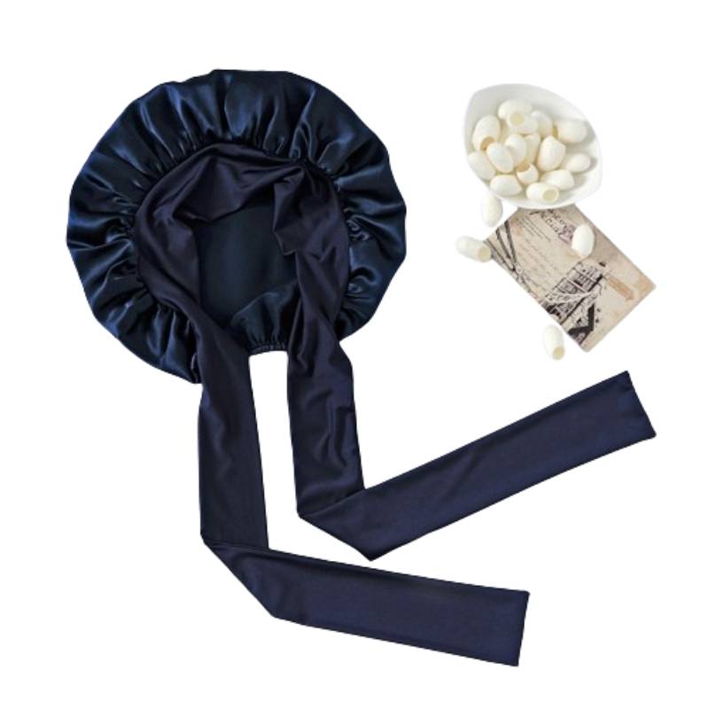 Nachtmütze Schlafmütze aus seide NavyBlue