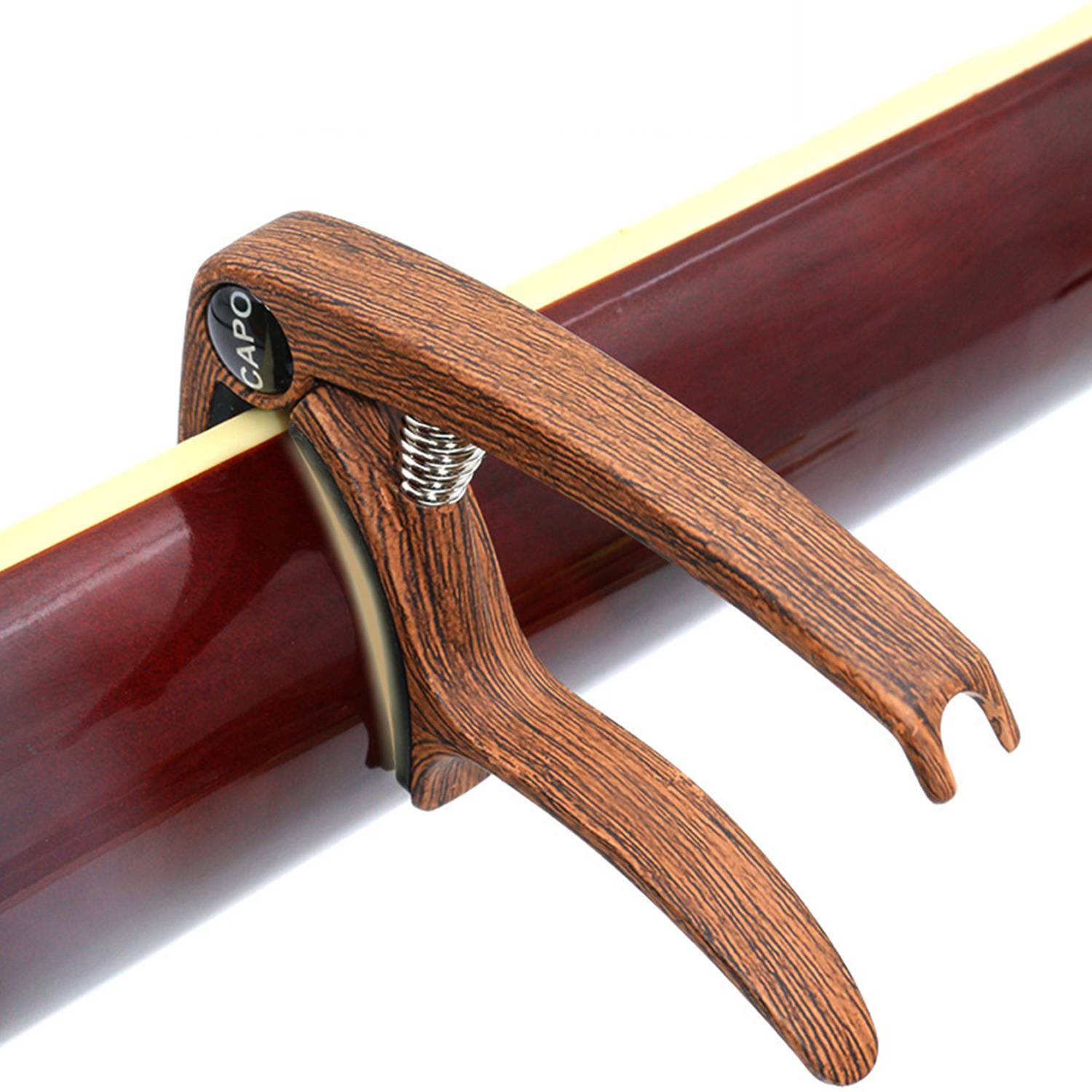 Gitarren-Kapodaster aus Zinklegierung für Akustikgitarren Dark wood color