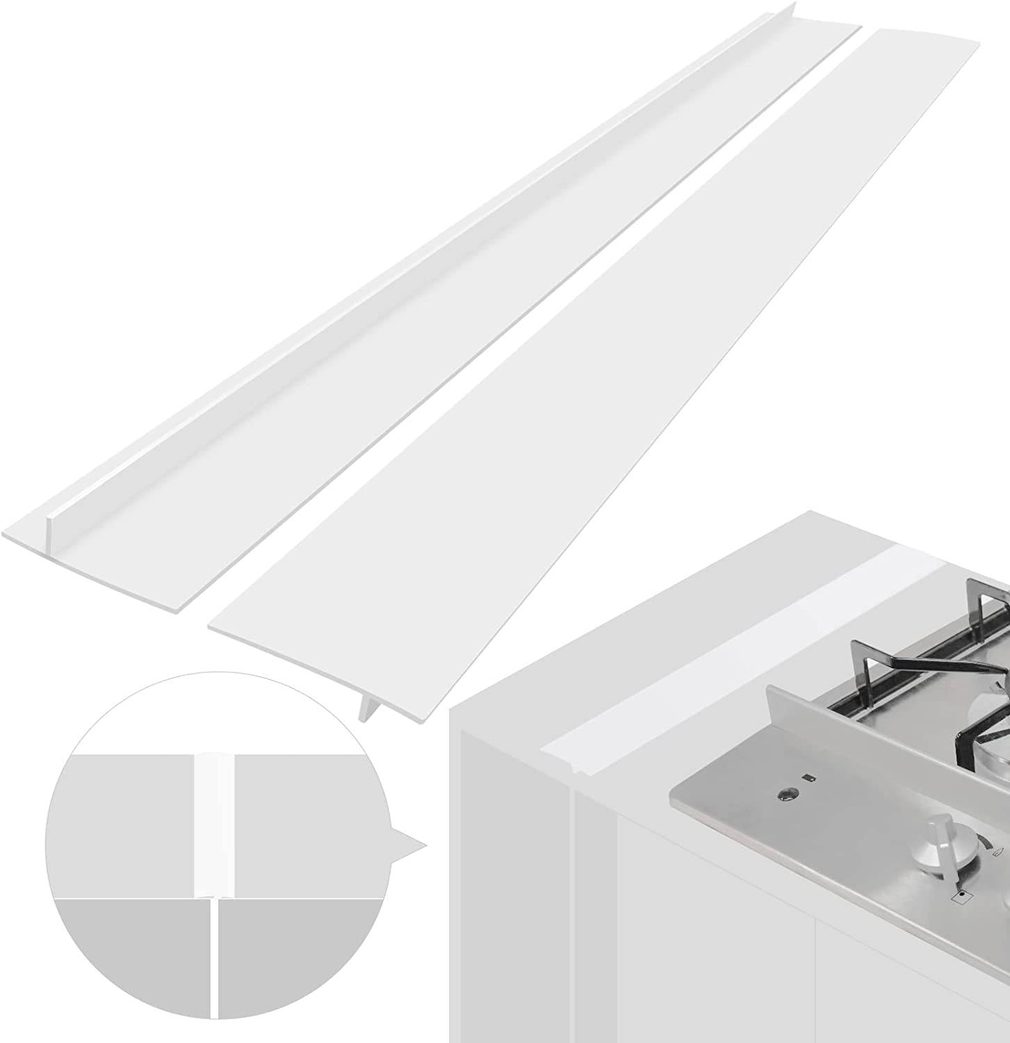 Herdleiste hält sauber zwischen Herd und Schrank, 61,5 cm, 2er-Pack White
