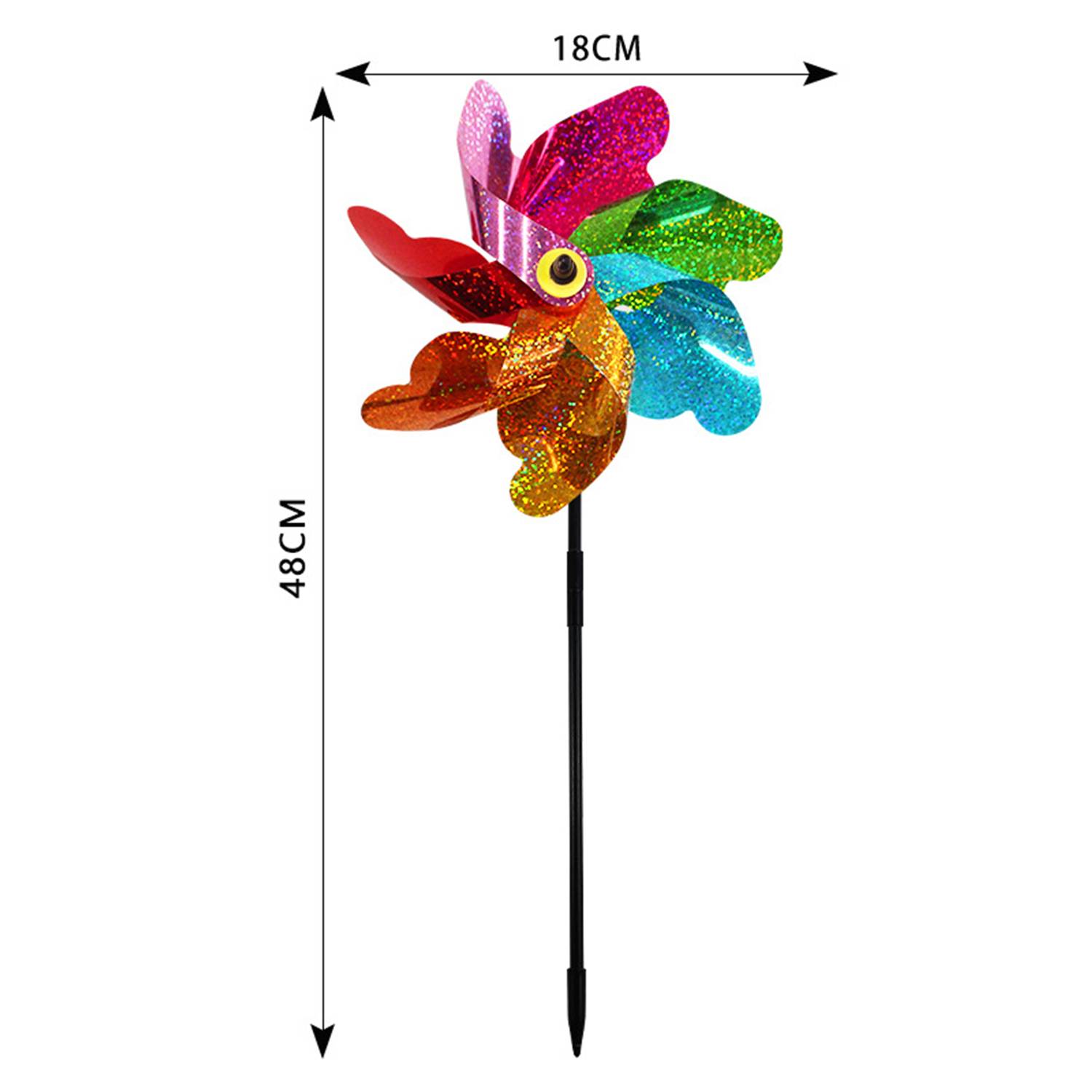 Reflektierende Windräder / Windspiel / Vogelscheuche 2er-Pack MultiColor
