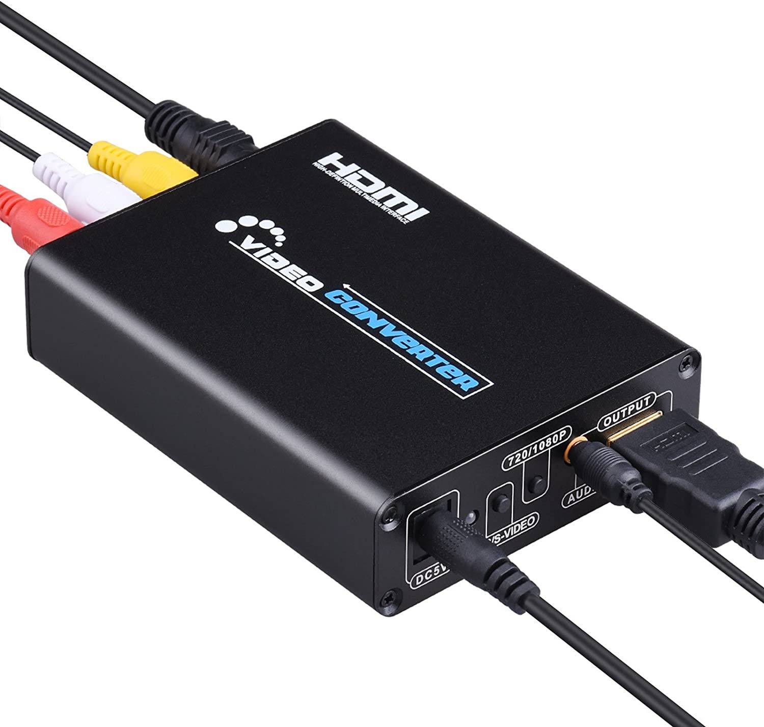 AV- und S-Video zu HDMI Konverter Black