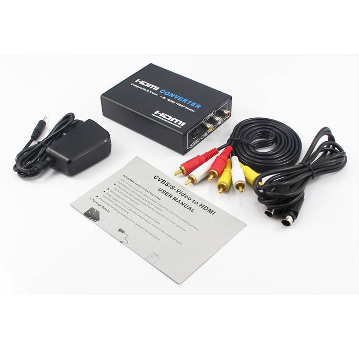 AV- und S-Video zu HDMI Konverter Black