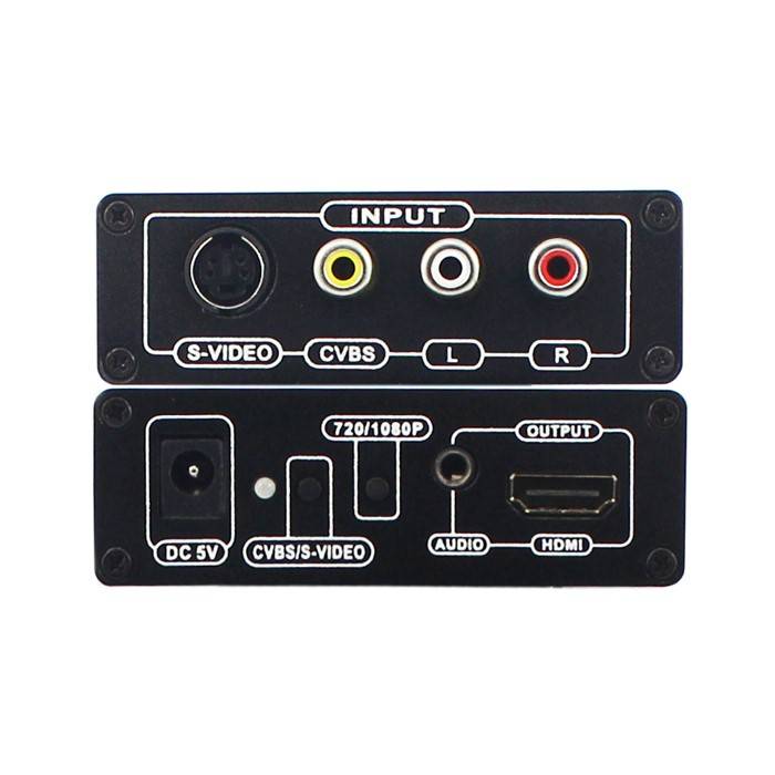 AV- und S-Video zu HDMI Konverter Black